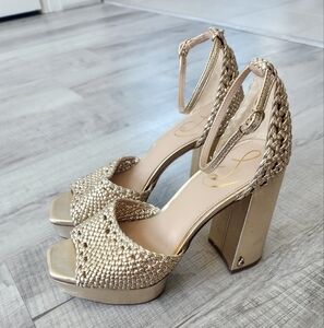 Sam Edelman Gold Platform Heels
